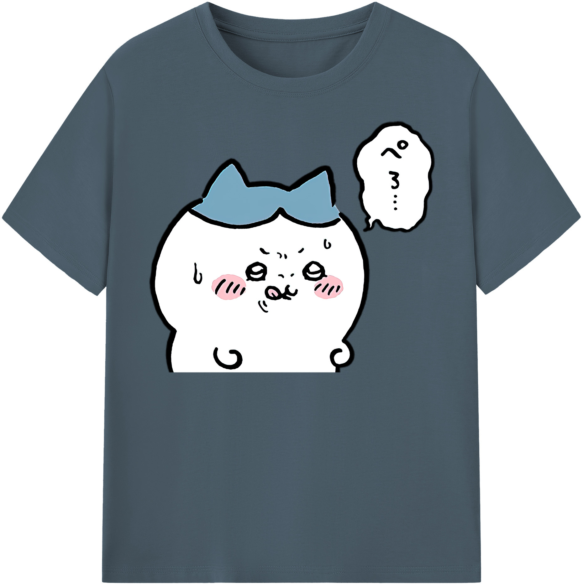 （画像用） ちいかわ ハチワレ Chii-kawa hachiware 綿100％半袖Tシャツ（フロントプリント）